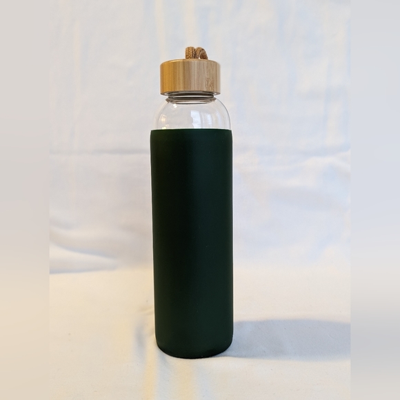 Barbour Glass Silicone Sleeve Cover Water Bottle Hunter Forest Green - Picture 10 of 16